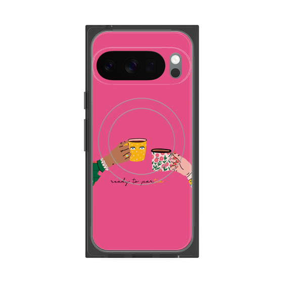 プレミアムスクエアケース with Pixelsnap［ Teatime - Pink ］