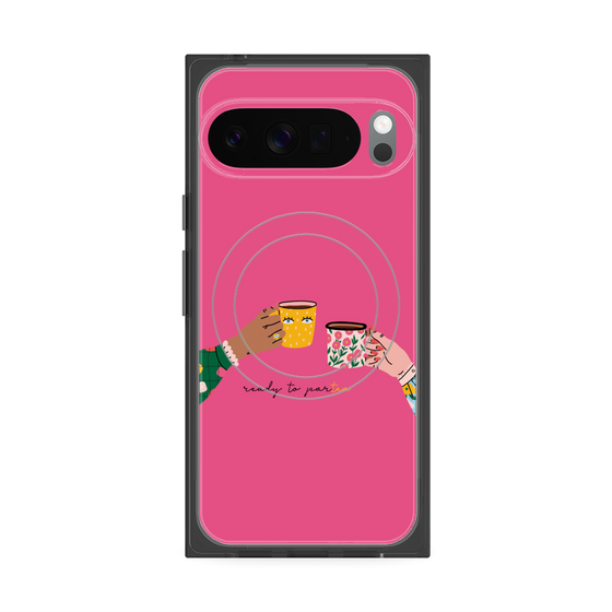 プレミアムスクエアケース with Pixelsnap［ Teatime - Pink ］