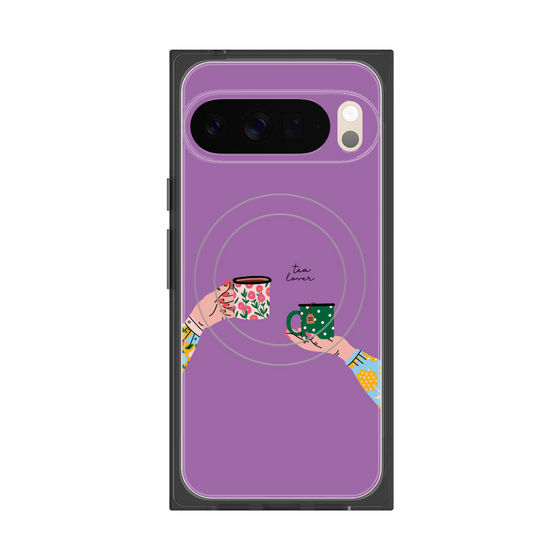 プレミアムスクエアケース with Pixelsnap［ Teatime - Purple ］