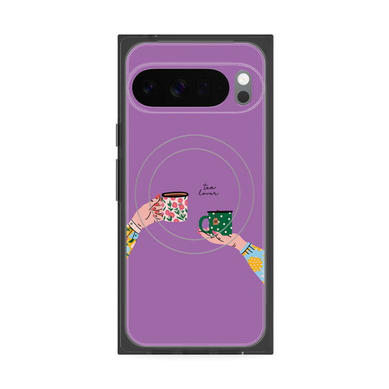 プレミアムスクエアケース with Pixelsnap［ Teatime - Purple ］