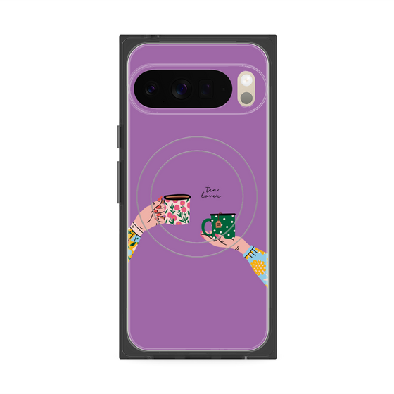 プレミアムスクエアケース with Pixelsnap［ Teatime - Purple ］