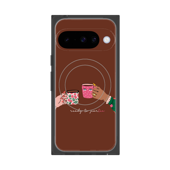 プレミアムスクエアケース with Pixelsnap［ Teatime - Brown ］