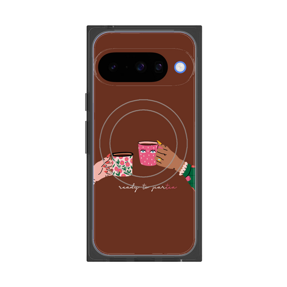 プレミアムスクエアケース with Pixelsnap［ Teatime - Brown ］