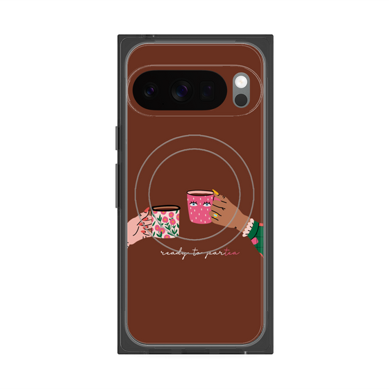 プレミアムスクエアケース with Pixelsnap［ Teatime - Brown ］