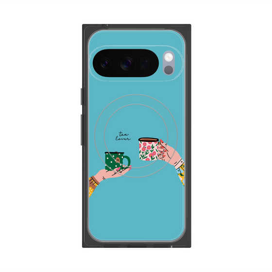 プレミアムスクエアケース with Pixelsnap［ Teatime - Blue ］