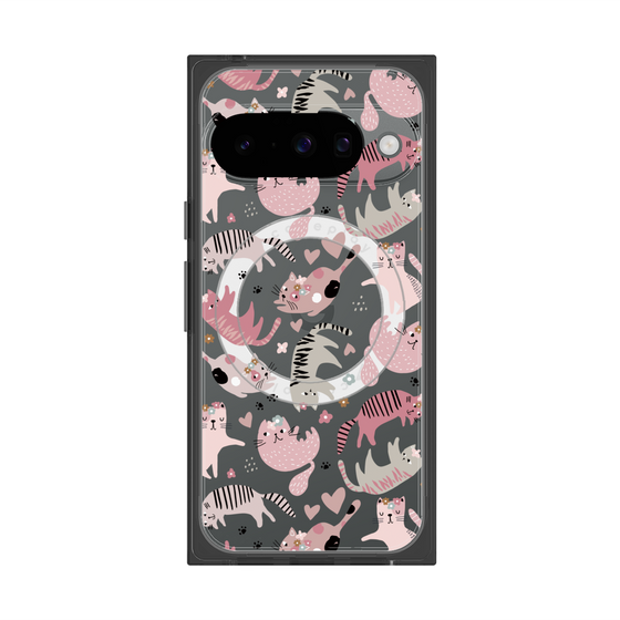 プレミアムスクエアケース with Pixelsnap［ Funny Cats - 02 ］