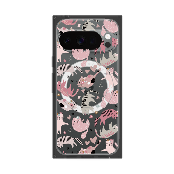 プレミアムスクエアケース with Pixelsnap［ Funny Cats - 02 ］