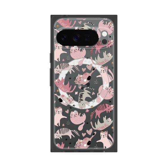プレミアムスクエアケース with Pixelsnap［ Funny Cats - 02 ］