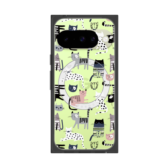 プレミアムスクエアケース with Pixelsnap［ Funny Cats - 03 ］