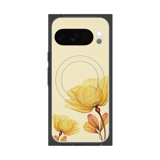 プレミアムスクエアケース with Pixelsnap［ Natural Flower - Yellow ］