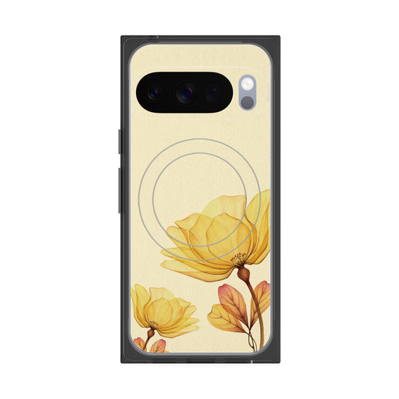 プレミアムスクエアケース with Pixelsnap［ Natural Flower - Yellow ］