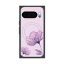 プレミアムスクエアケース with Pixelsnap［ Natural Flower - Purple ］