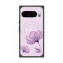 プレミアムスクエアケース with Pixelsnap［ Natural Flower - Purple ］