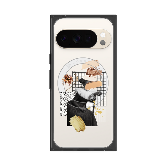 プレミアムスクエアケース with Pixelsnap［ Artistic Fall in Beige ］