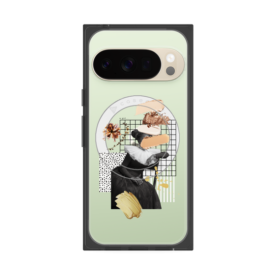 プレミアムスクエアケース with Pixelsnap［ Artistic Fall in Beige ］