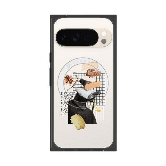 プレミアムスクエアケース with Pixelsnap［ Artistic Fall in Beige ］