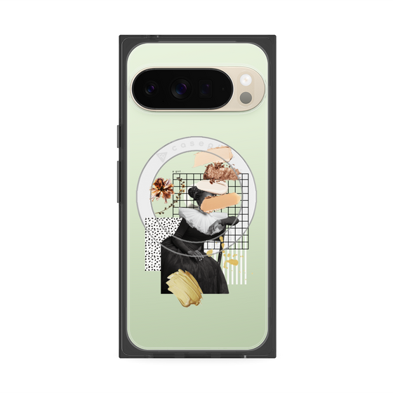 プレミアムスクエアケース with Pixelsnap［ Artistic Fall in Beige ］