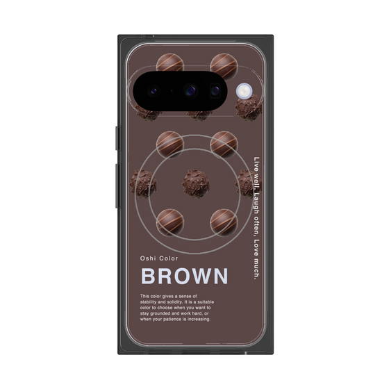 プレミアムスクエアケース with Pixelsnap［ BROWN-Chocolate ］
