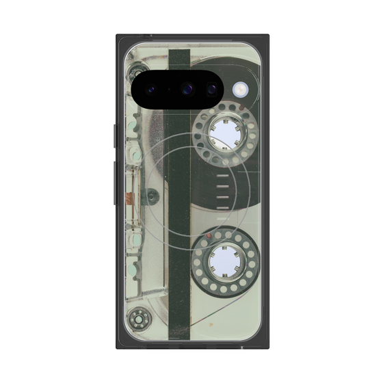 プレミアムスクエアケース with Pixelsnap［ RETORO CASSETTE TAPE - Skeleton Blue ］