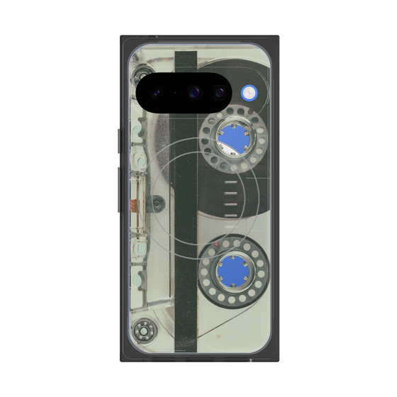 プレミアムスクエアケース with Pixelsnap［ RETORO CASSETTE TAPE - Skeleton Blue ］