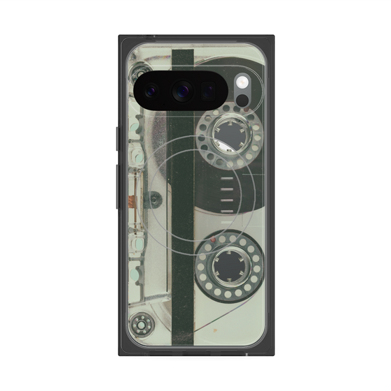 プレミアムスクエアケース with Pixelsnap［ RETORO CASSETTE TAPE - Skeleton Blue ］