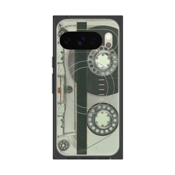 プレミアムスクエアケース with Pixelsnap［ RETORO CASSETTE TAPE - Skeleton Blue ］