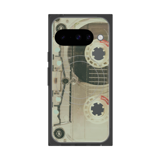 プレミアムスクエアケース with Pixelsnap［ RETORO CASSETTE TAPE - Skeleton Red ］