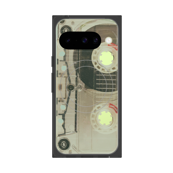 プレミアムスクエアケース with Pixelsnap［ RETORO CASSETTE TAPE - Skeleton Red ］