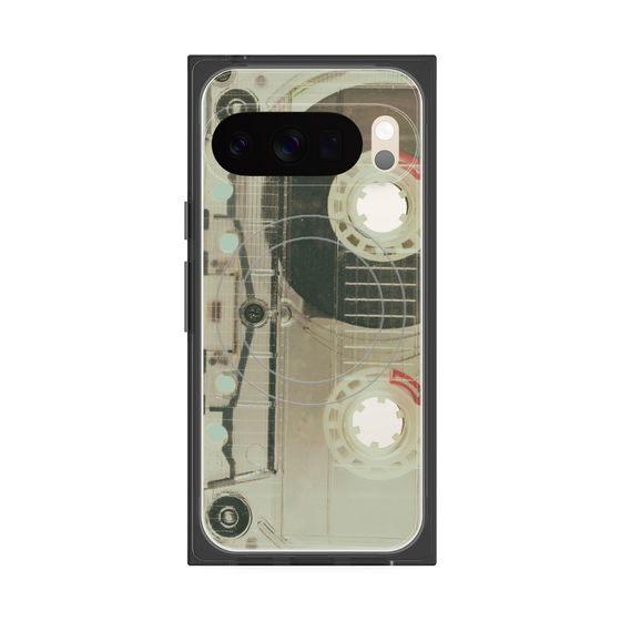 プレミアムスクエアケース with Pixelsnap［ RETORO CASSETTE TAPE - Skeleton Red ］