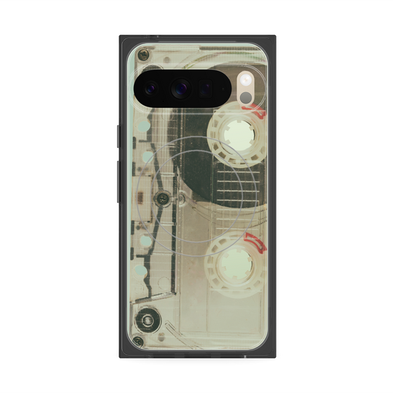 プレミアムスクエアケース with Pixelsnap［ RETORO CASSETTE TAPE - Skeleton Red ］