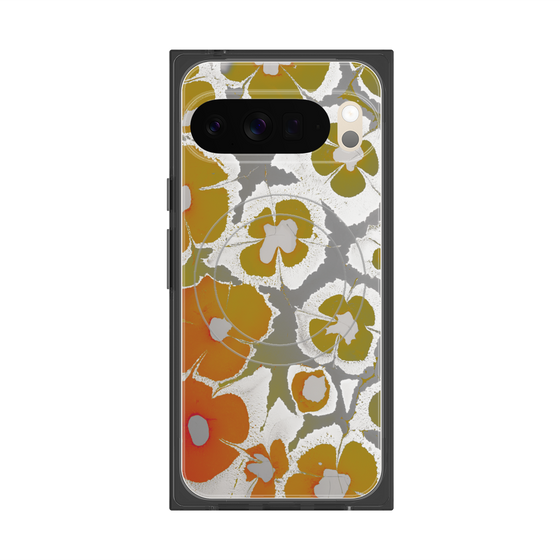 プレミアムスクエアケース with Pixelsnap［ y2k(Year2000) - Flower - Yellow Gray ］