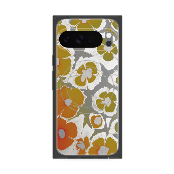 プレミアムスクエアケース with Pixelsnap［ y2k(Year2000) - Flower - Yellow Gray ］