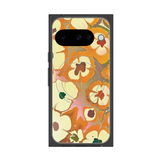 プレミアムスクエアケース with Pixelsnap［ y2k(Year2000) - Flower - Orange Pink ］