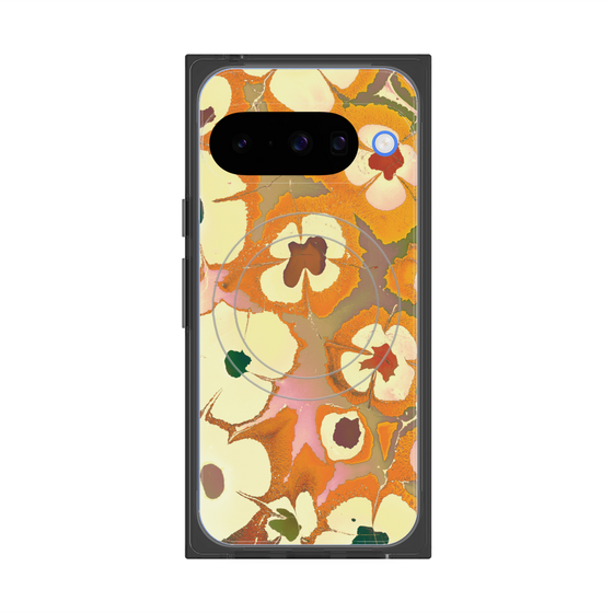 プレミアムスクエアケース with Pixelsnap［ y2k(Year2000) - Flower - Orange Pink ］