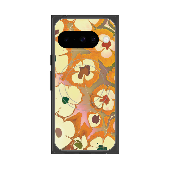 プレミアムスクエアケース with Pixelsnap［ y2k(Year2000) - Flower - Orange Pink ］