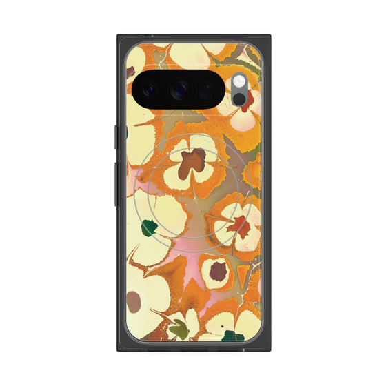 プレミアムスクエアケース with Pixelsnap［ y2k(Year2000) - Flower - Orange Pink ］