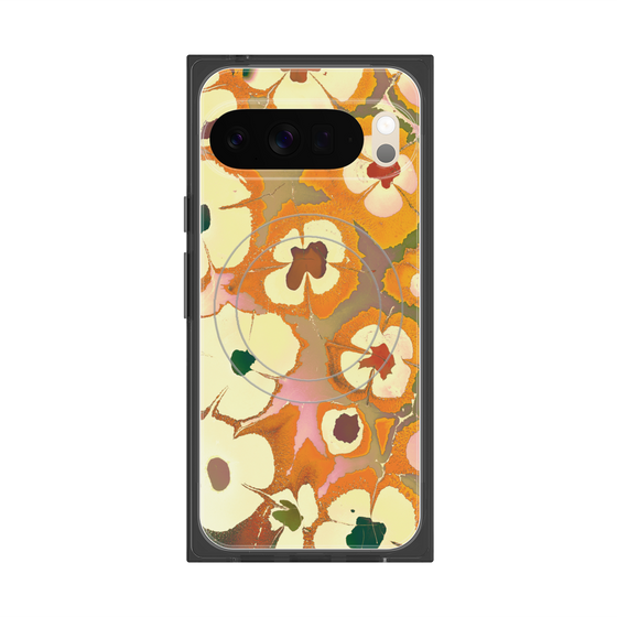 プレミアムスクエアケース with Pixelsnap［ y2k(Year2000) - Flower - Orange Pink ］