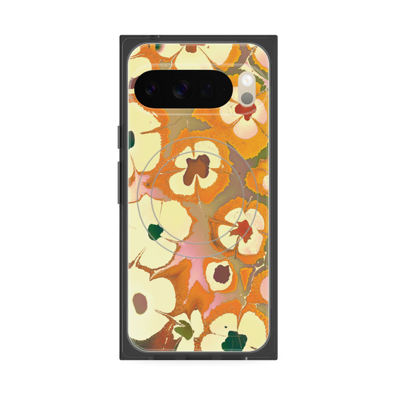 プレミアムスクエアケース with Pixelsnap［ y2k(Year2000) - Flower - Orange Pink ］