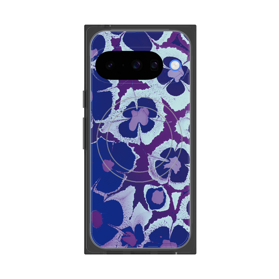 プレミアムスクエアケース with Pixelsnap［ y2k(Year2000) - Flower - Rich Purple ］