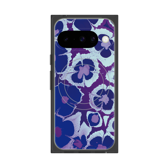 プレミアムスクエアケース with Pixelsnap［ y2k(Year2000) - Flower - Rich Purple ］