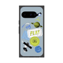 プレミアムスクエアケース with Pixelsnap［ Playful sticker - Dusty Blue ］