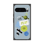 プレミアムスクエアケース with Pixelsnap［ Playful sticker - Dusty Blue ］