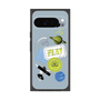 プレミアムスクエアケース with Pixelsnap［ Playful sticker - Dusty Blue ］