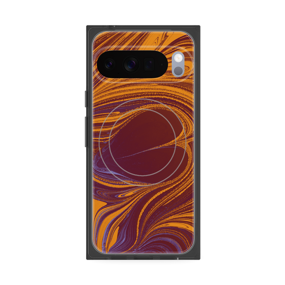 プレミアムスクエアケース with Pixelsnap［ y2k(Year2000) - Heart - High contrast Orange ］