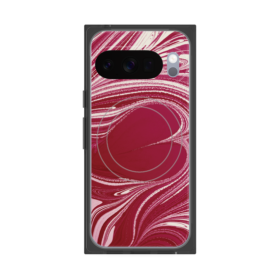 プレミアムスクエアケース with Pixelsnap［ y2k(Year2000) - Heart - Vivid Pink ］