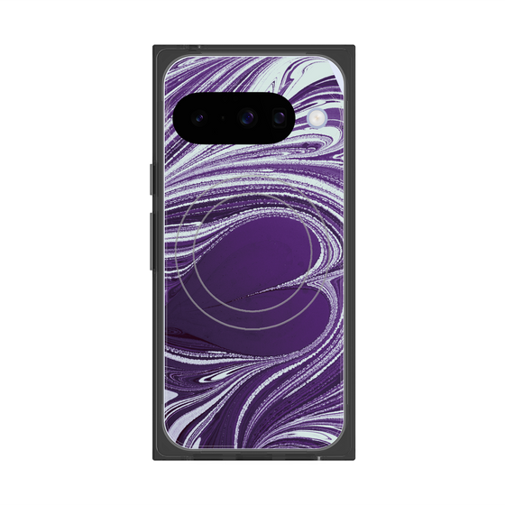 プレミアムスクエアケース with Pixelsnap［ y2k(Year2000) - Heart - Rich Purple ］
