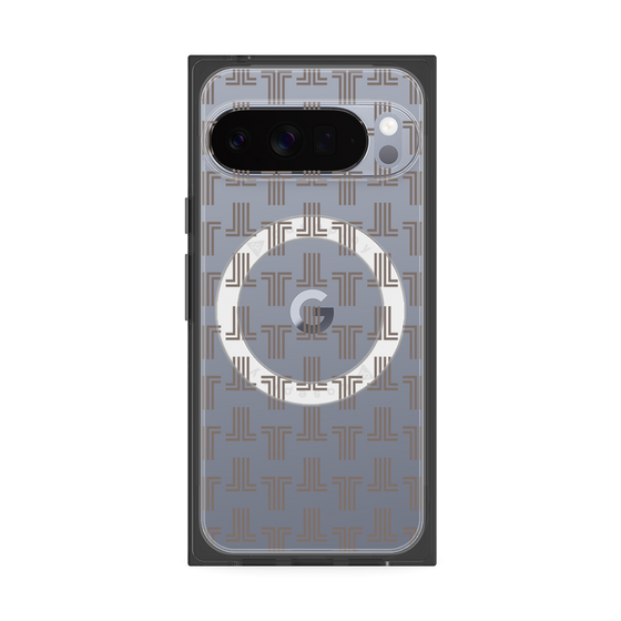 プレミアムスクエアケース with Pixelsnap［ LANVIN en Bleu - Monogram - Black ］