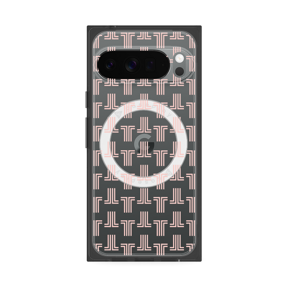 プレミアムスクエアケース with Pixelsnap［ LANVIN en Bleu - Monogram - Pink ］