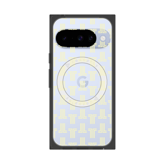 プレミアムスクエアケース with Pixelsnap［ LANVIN en Bleu - Monogram - Yellow ］