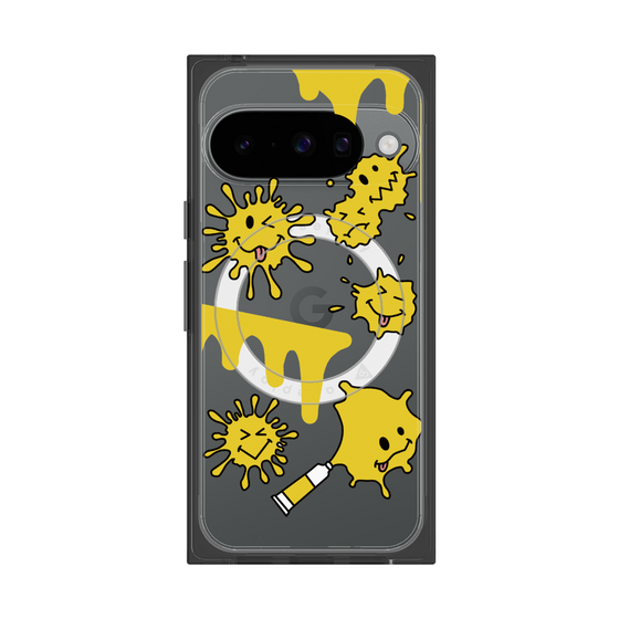 プレミアムスクエアケース with Pixelsnap［ PAINTING SMILE Yellow ］